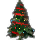 Red Trimmed Tree With Lights