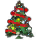 Red Trimmed Tree With Lights and Globes